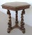 Italian Renaissance Style Antique Carved Walnut Hexagon Shaped Table with Three Ornate Man and Dolphin Legs Measures 21...