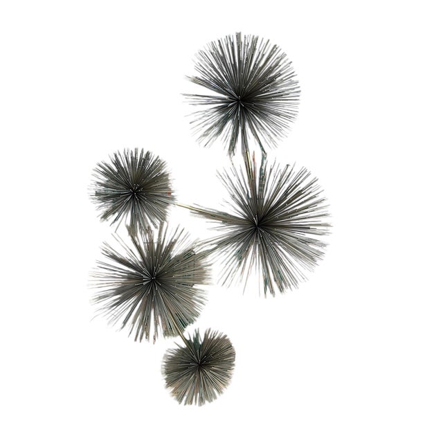 Curtis Jere 1970s Curtis Jere Brass Sea Urchin / Pom Pom Wall Sculpture For Sale - Image 4 of 12
