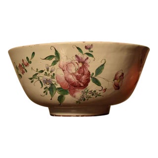 18th Century French Faience Punch Bowl For Sale