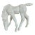Vintage Lomonosov Porcelain Grazing Horse Figurine For Sale