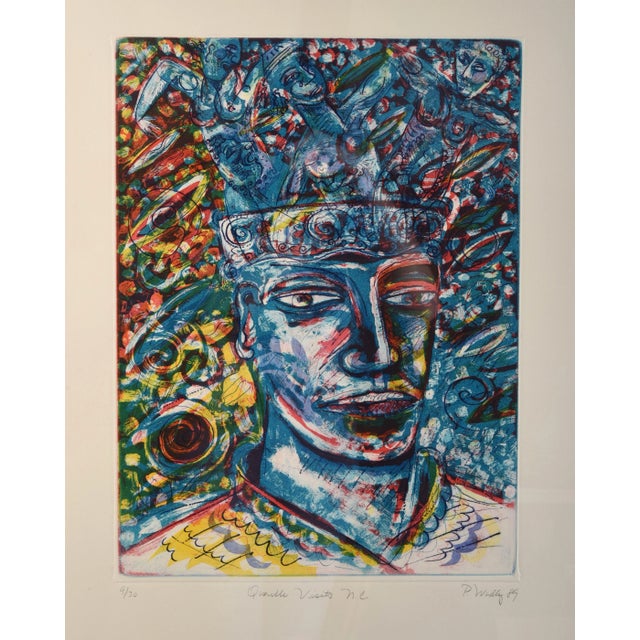 Numbered 9/30. Signed by artist Patrick Wadley and dated 1989. Full measurements: Height: 32.75" Width: 24.25" Depth:...