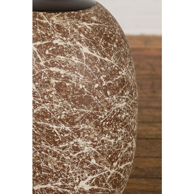 Prem Collection Artisan Vase or Object with Hand Painted Dripping Décor For Sale - Image 11 of 12