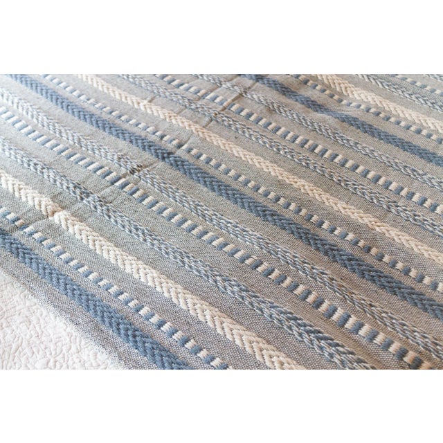 Azul Hand-Loomed Cotton Pom-Pom Throw For Sale - Image 4 of 8