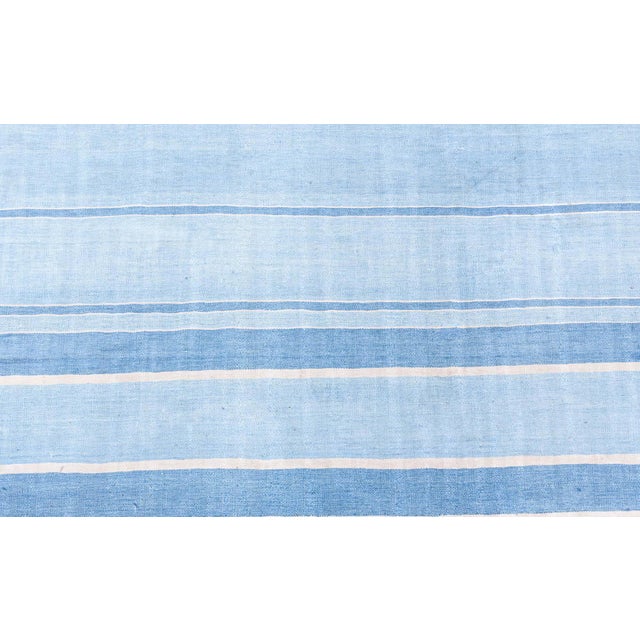 Vintage Indian Dhurrie Rug Doris Leslie Blau Size: 6'8" × 10'7" (203 × 322 cm) Circa: 1950 Age: Vintage Color: Beige, Blue...