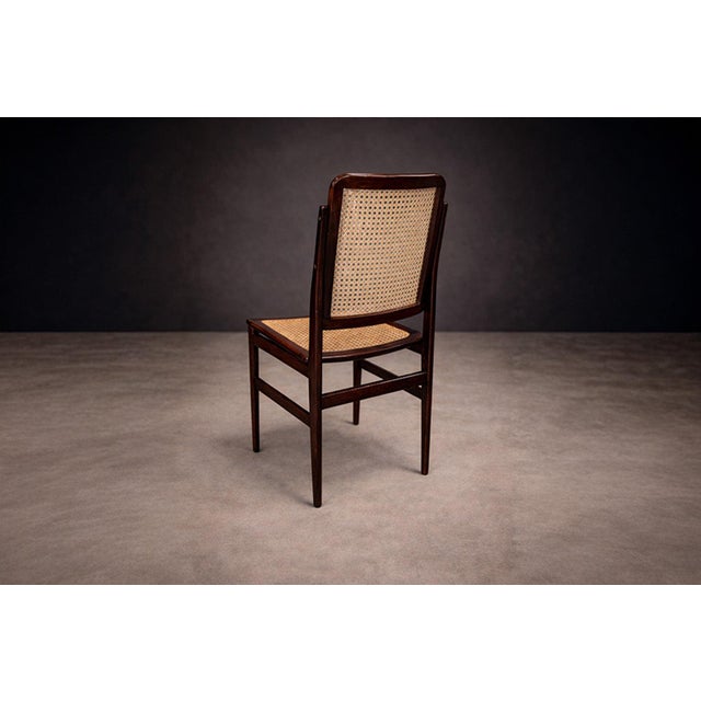 Set of 6 Chairs in Rosewood & Cane, Unknown, 1960s For Sale In New York - Image 6 of 9