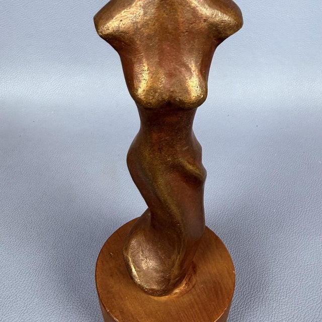 20th Century Modernist Wood & Bronze Sculpture by Gattolin Benvenuto, 1980s For Sale - Image 9 of 13