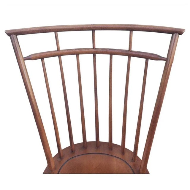 Brown Yugoslavian Faux Bamboo Cherry Windsor Chair, Circa 1970s For Sale - Image 8 of 11