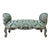 French Baroque Style Blue Bench With Gold Details For Sale