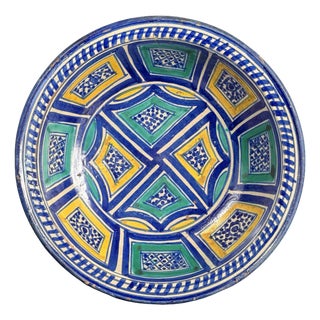 Antique Moroccan Earthenware Bowl by Ghotar, 1800s For Sale
