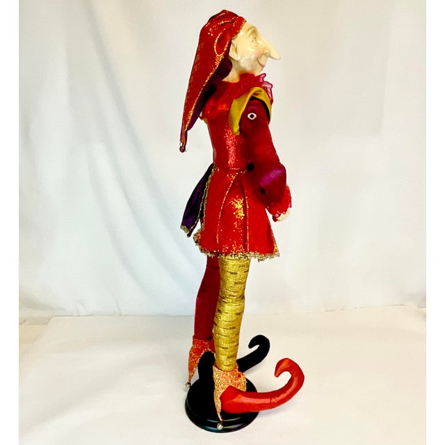 1940s Vintage Art Nouveau Italian Boho Chic 28” Valentine Jester Sculpture Centerpiece For Sale - Image 12 of 17