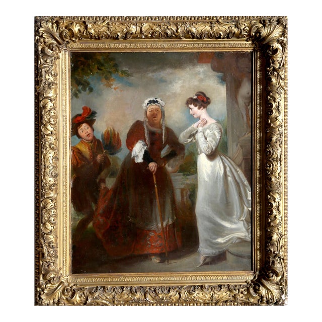 Juliet and Her Nurse With the Page Peter from Shakespeare's Romeo and Juliet, Henry Perronet Briggs Oil on Canvas For Sale