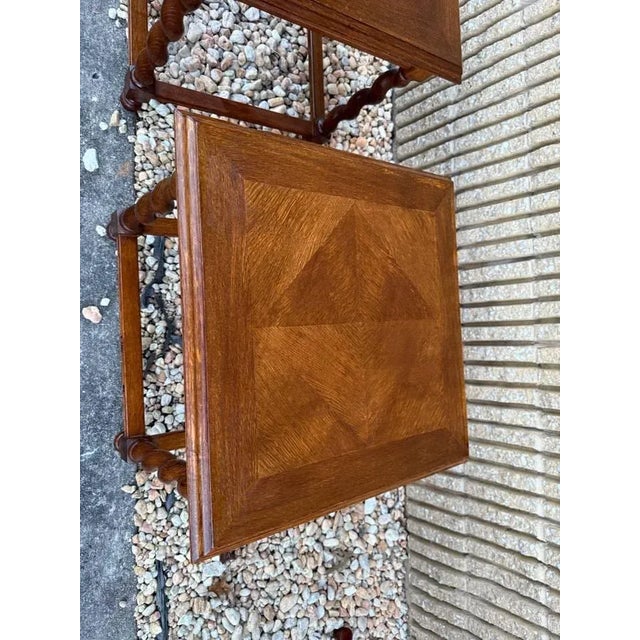 Late 20th Century Pair of Vintage Victorian Style Barley Twisted Leg Side Tables. For Sale - Image 5 of 17