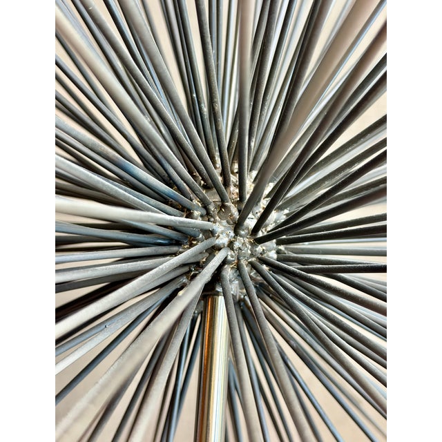 Mid-Century Modern Global Views Metal Starburst Urchin Tabletop Sculpture Marble Base Plinth Brutalist Metal Industrial Sputnik For Sale - Image 3 of 12