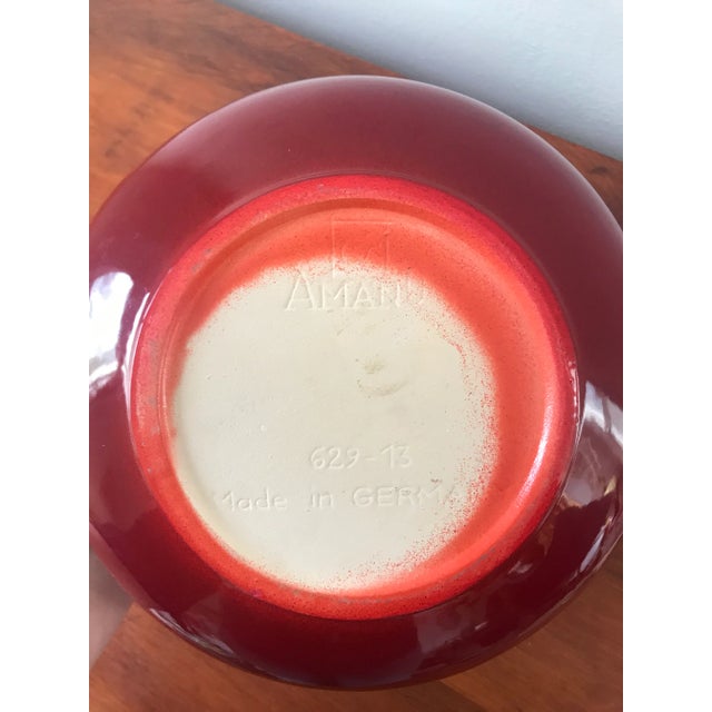 Contemporary Vintage Amano German Red Ceramic Vase For Sale - Image 3 of 5