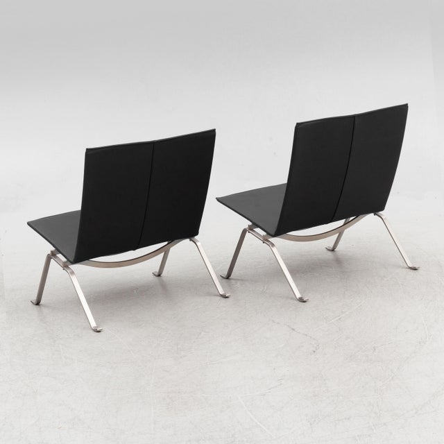 2000 - 2009 Poul Kjaerholm Pk22 Chairs Fritz Hansen Denmark Pair For Sale - Image 5 of 10