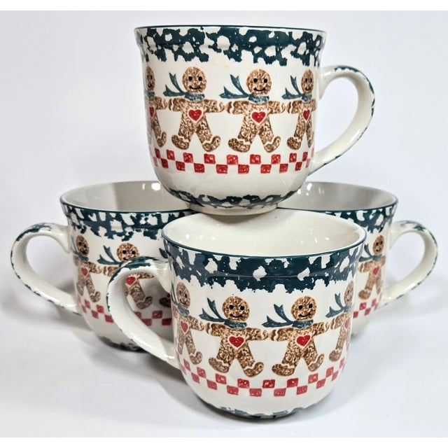Illustration Oversized Gingerbread Mugs- Set of Four For Sale - Image 3 of 9