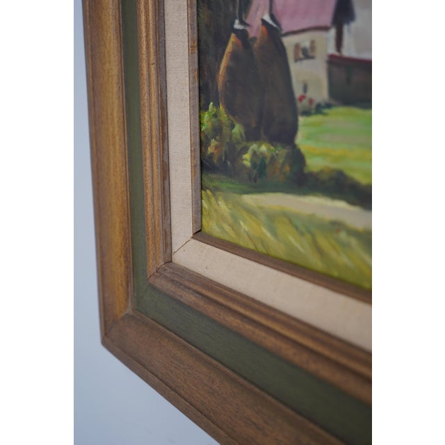 1950s Anso Weiss German Country Side Oil Painting on Canvas For Sale - Image 5 of 11