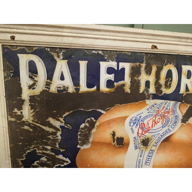 Large Enamel Pictorial Sausage Sign from Palethorps Royal Cambridge, 1910 For Sale - Image 4 of 9