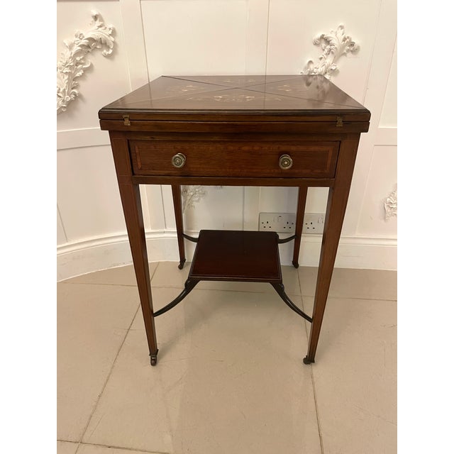 Wood Antique Edwardian Side Table in Mahogany, 1900 For Sale - Image 7 of 18