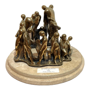 Late 20th Century Signed Marshak 4/20 "Boy Meets Girl" Figural Bronze Sculpture