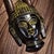 Traditional Vintage Bronze Buddha Head Padlock With Key and Auspicious Symbols For Sale - Image 3 of 9