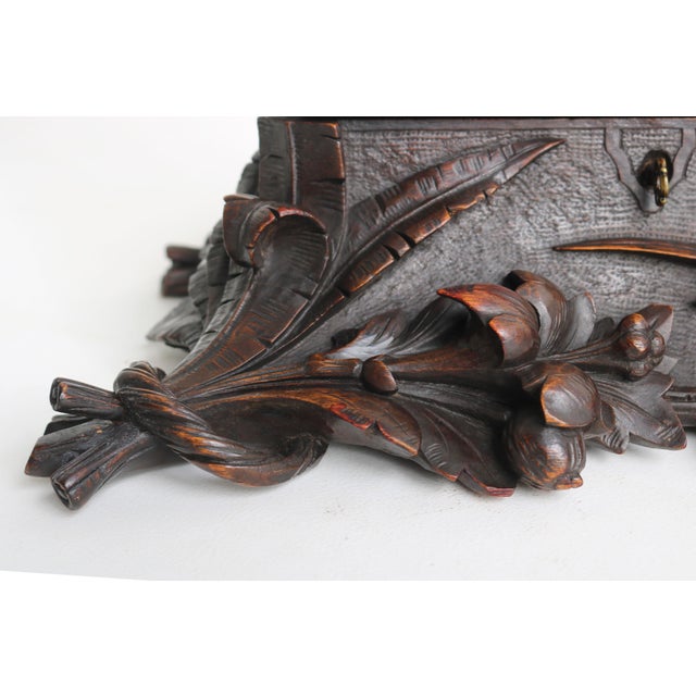 Antique Swiss Hand Carved Black Forest Jewelry Box, 1880 For Sale - Image 11 of 14