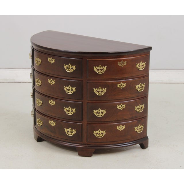 Chippendale Madison Square Mahogany 4 Drawer Demilune Chest For Sale - Image 3 of 12
