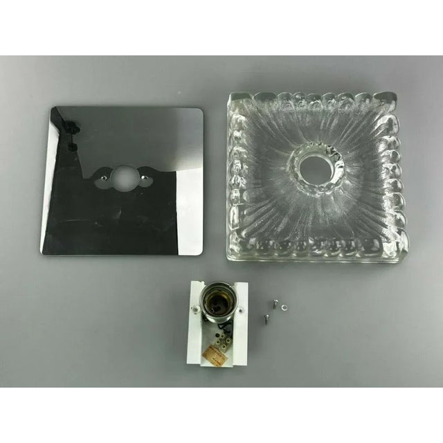 Mid-Century Modern Mid-Century Space Age Wall Lamp in Ice Glass from Hustadt Leuchten For Sale - Image 3 of 13