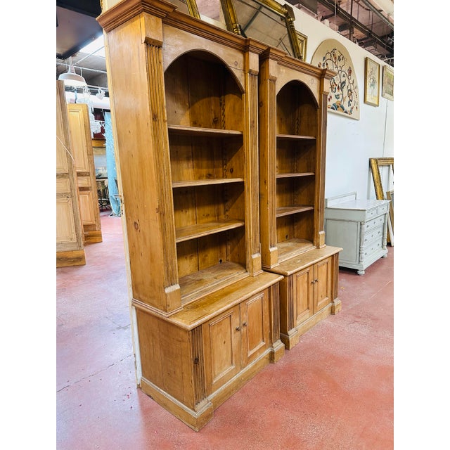 Pair of Antique Pine French Bookshelves For Sale - Image 4 of 11