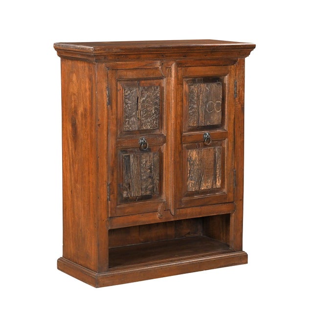 Shabby Chic 1980s Ranch Style Solid Wood 36 in. Wide Rustic Cabinet For Sale - Image 3 of 5