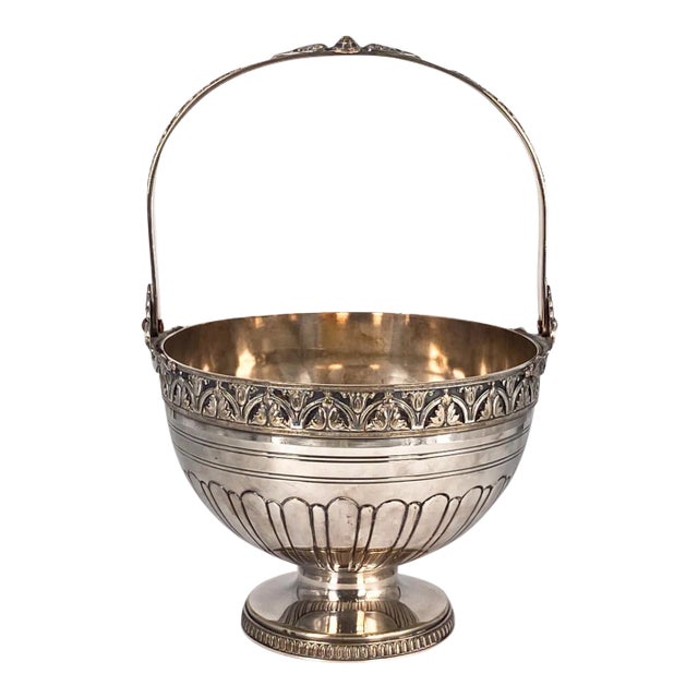 Silver on Copper Basket, England Circa Late 19th Century For Sale