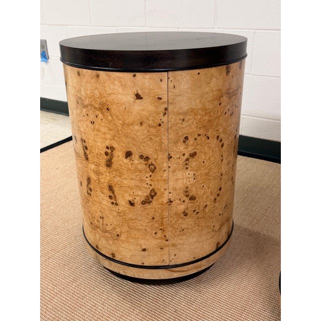 Mid-Century Modern Ultra Rare Scene Two Drum Tables From Henredon For Sale - Image 3 of 9