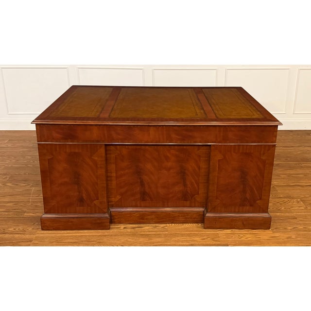 Traditional 60 Inch Mahogany Executive Desk by Leighton Hall - Showroom Sample For Sale - Image 13 of 16