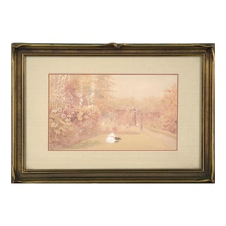 Playing in the Garden With a Cat - Landscape For Sale