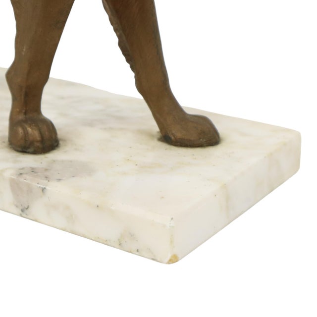 Art Deco Gold-Colored Zamak Dog on Marble Base For Sale - Image 4 of 14