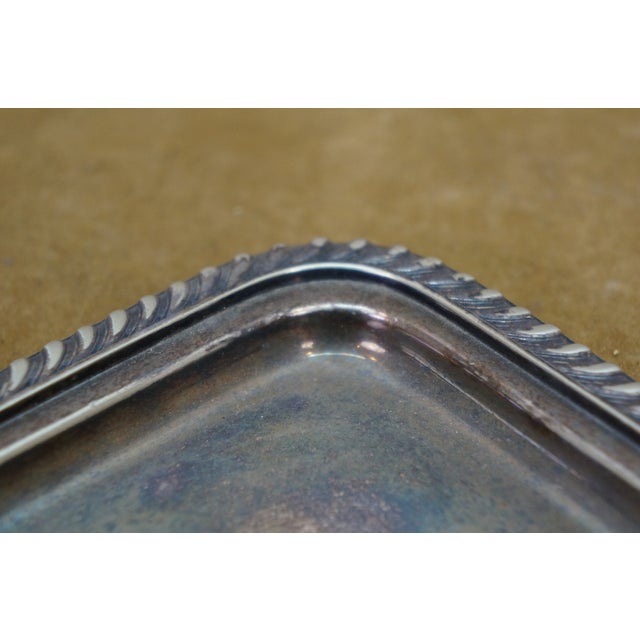 Metal Antique 1876 Gorham Auditorium Hotel Chicago Silver Soldered Drink Serving Tray 6" For Sale - Image 7 of 10