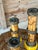 Set of Three Vintage Scorched Bamboo and Rattan Wrapped Candlesticks For Sale - Image 10 of 12