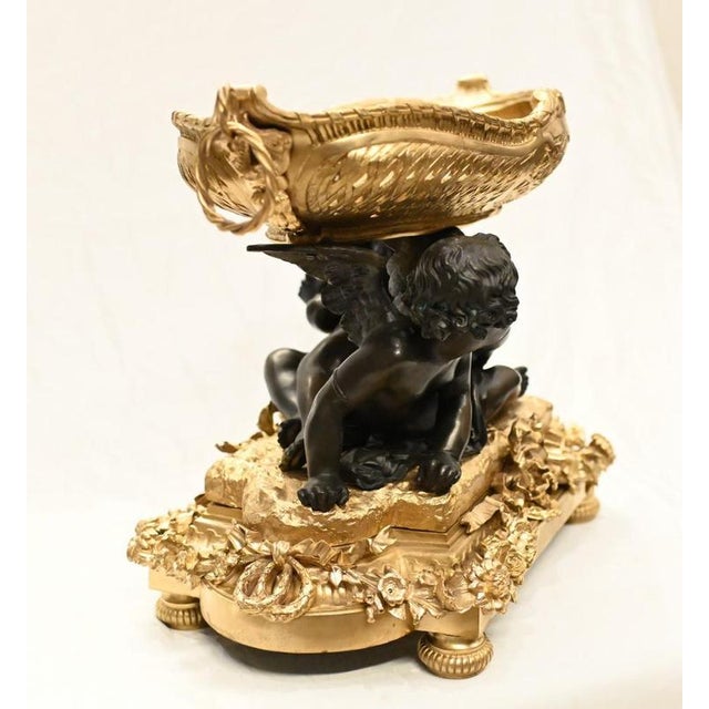 French Bronze Ormolu Cherub Tazza Dishes, Set of 2 For Sale - Image 4 of 7