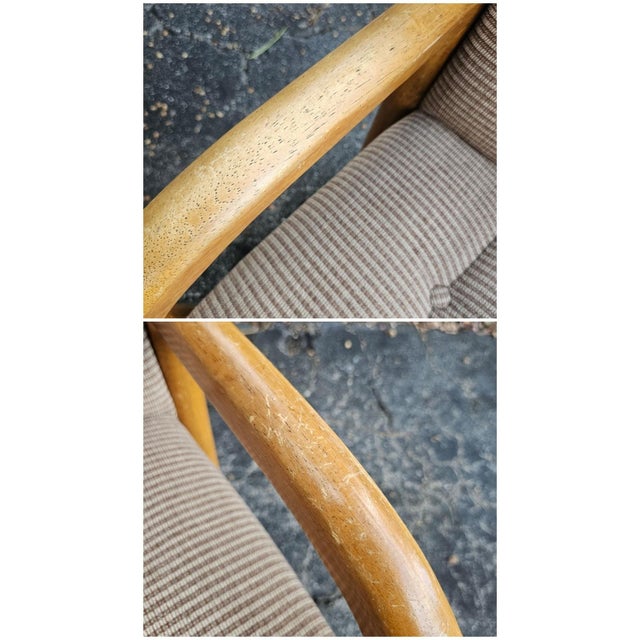Vintage 70s MCM Style Bentwood Cantilever Upholstered Dining Chairs Set of 6 For Sale - Image 10 of 18