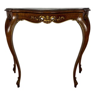 French Louis XV Style Walnut Console Table, 1930s For Sale