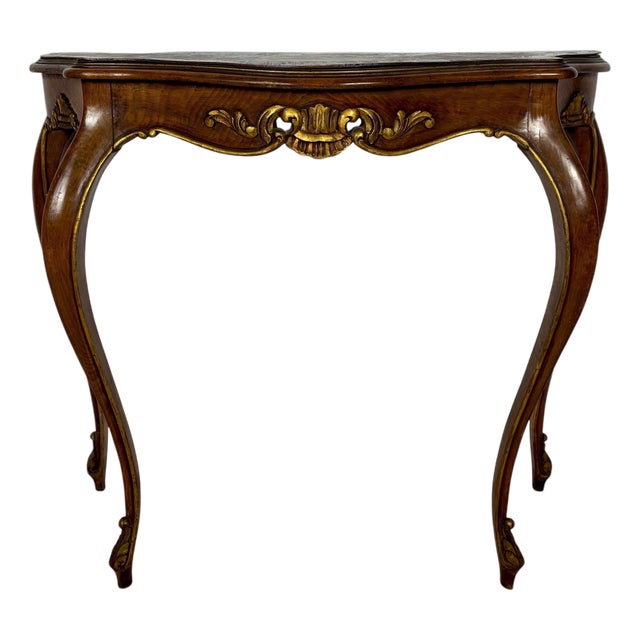 French Louis XV Style Walnut Console Table, 1930s For Sale