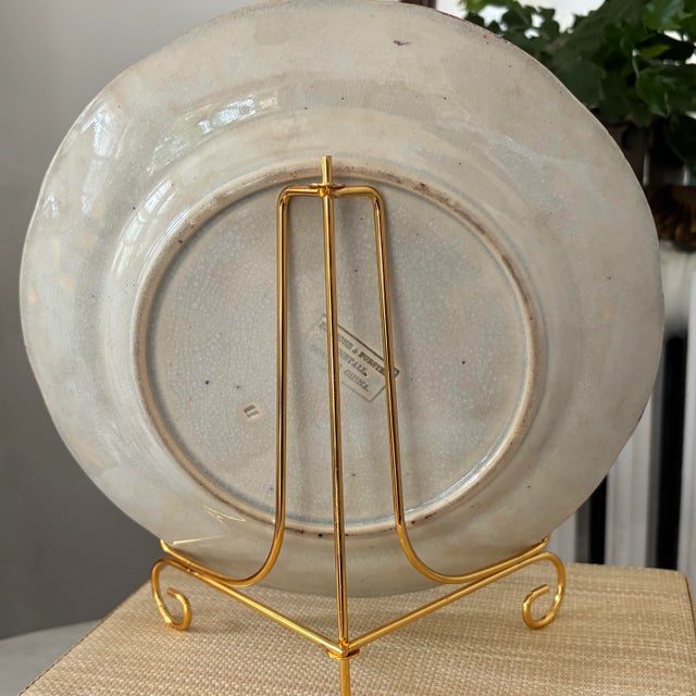 English Rare Antique Purple Aesthetic Transferware Plate For Sale - Image 3 of 8