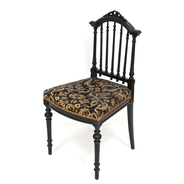 Set of Black Side Chairs, 1870 For Sale - Image 16 of 18