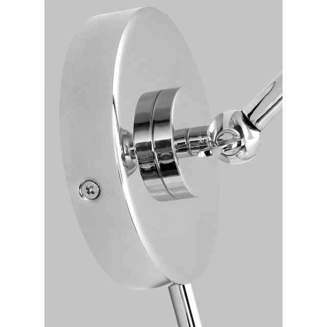 2020s Chapman & Myers by Visual Comfort Studio Wellfleet Single Arm Cone Task Sconce, Matte White & Polished Nickel For Sale - Image 5 of 7