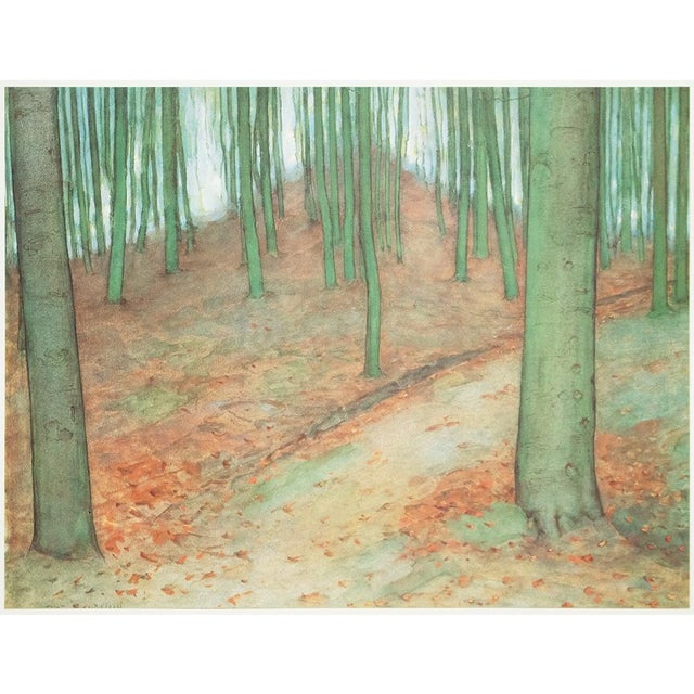 A stunning full-color print after painting "Forest" by Piet Mondrian. Published by New French Editions in France in 1991....