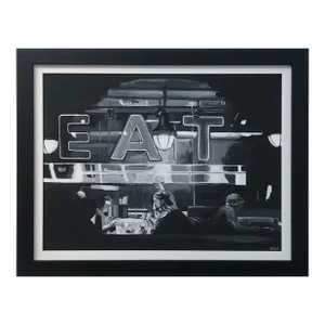 Black & White American Diner Americana Series Usa by Contemporary Urban Landscape Artist