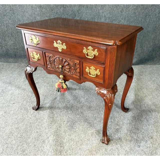American Late 20th Century Councill Craftsman Solid Mahogany Foyer Table For Sale - Image 3 of 10