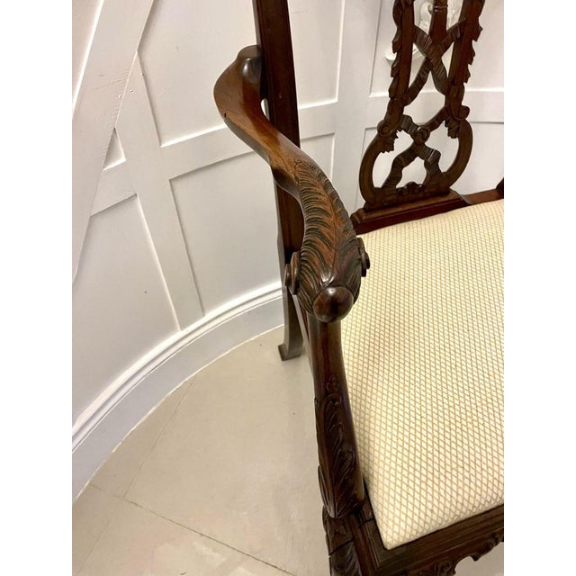 Wood Victorian Carved Mahogany Desk Chair, 1880s For Sale - Image 7 of 15