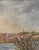 Wood Vintage European Coastal Landscape Oil Painting | Framed Harbor Village Seascape For Sale - Image 7 of 10