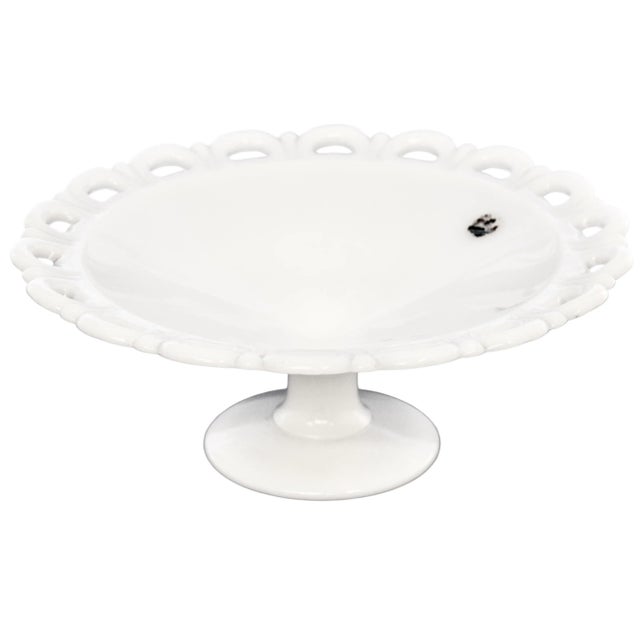 Farmhouse 1960s Farmhouse White Open Work Loop Rim Bowl For Sale - Image 3 of 5
